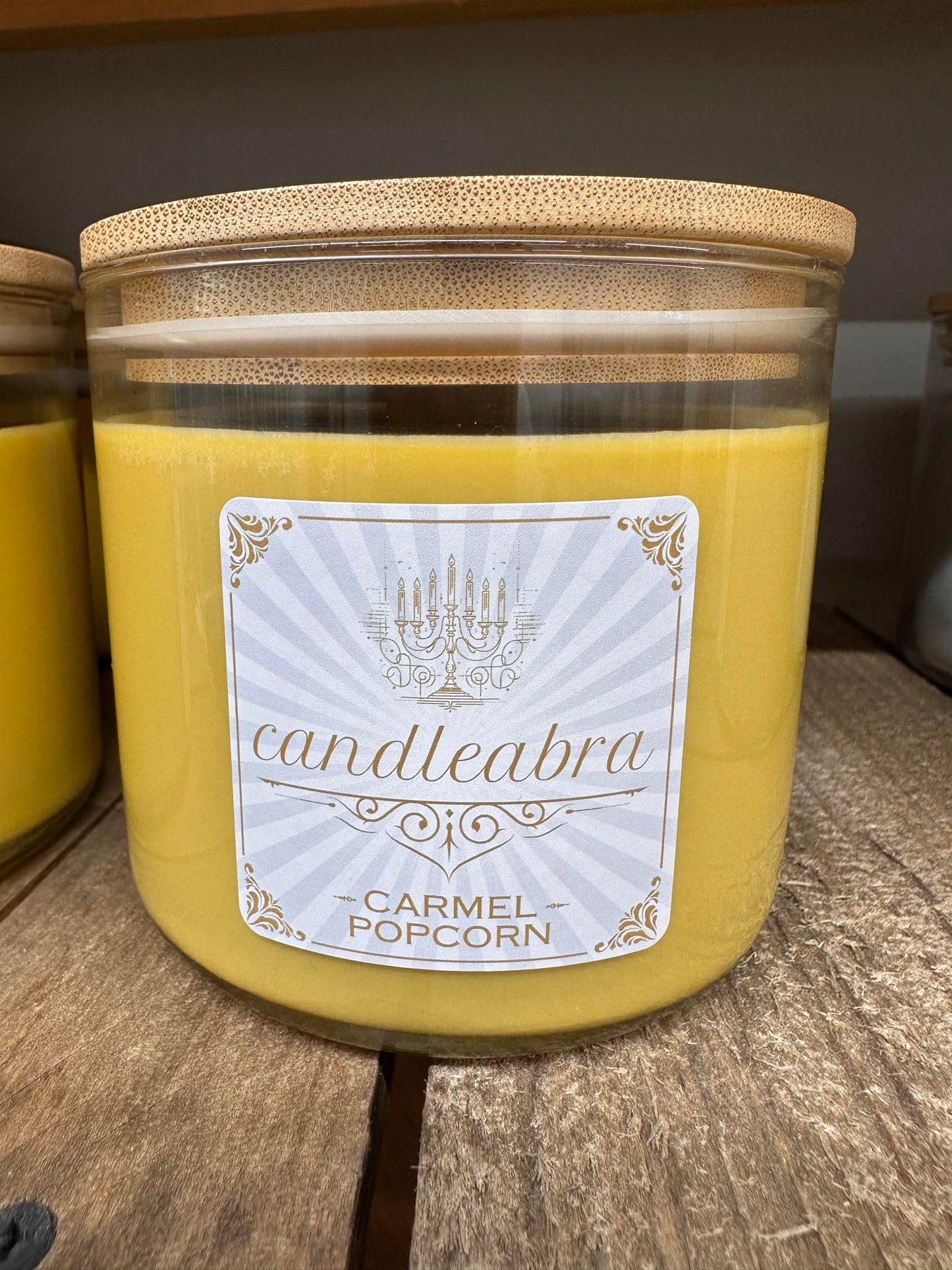 Candleabra Carmel Popcorn Candle